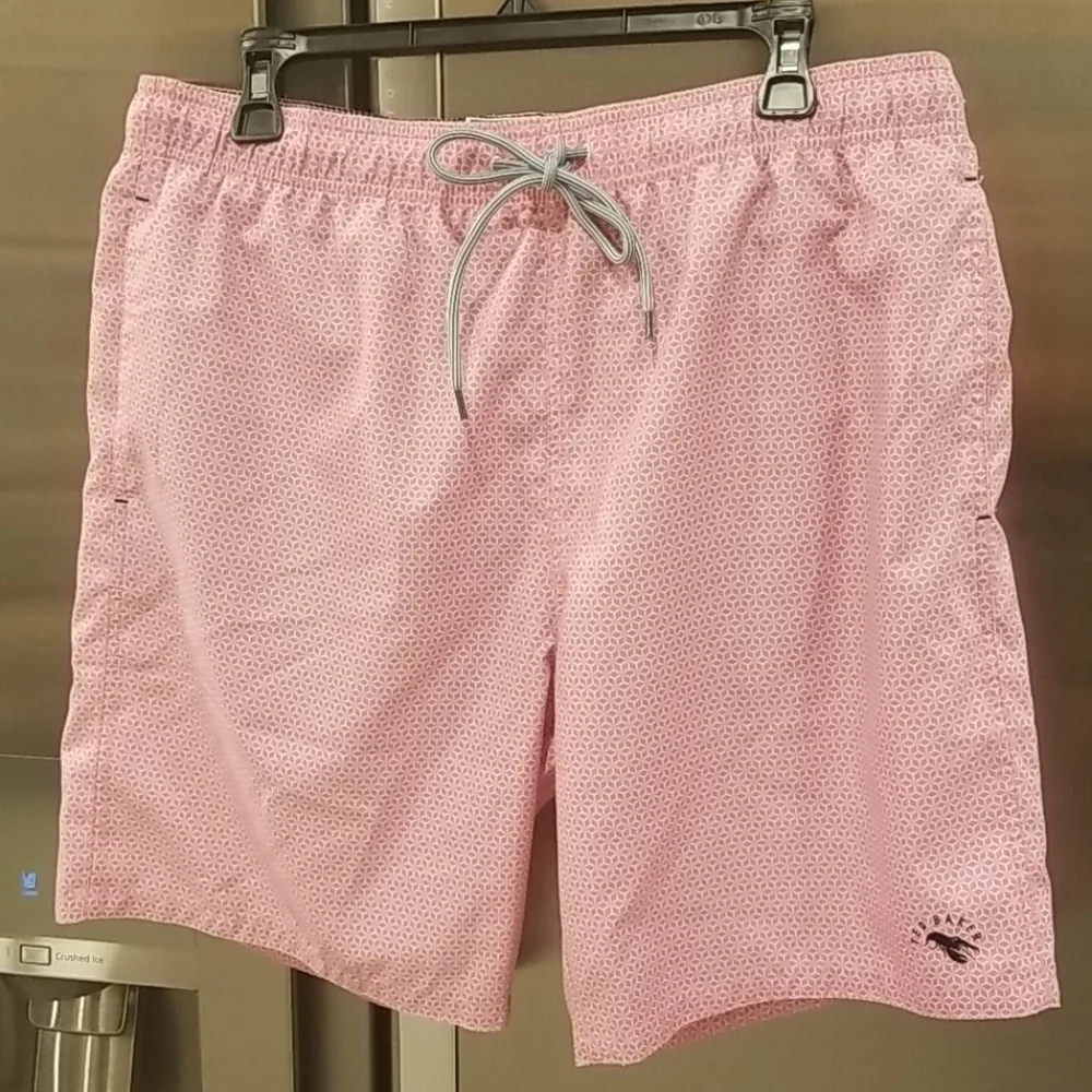 💕TED BAKER💕 Ribs Geo Printed Swim Shorts ~ Pink